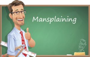 Mansplaining teacher at chalkboard